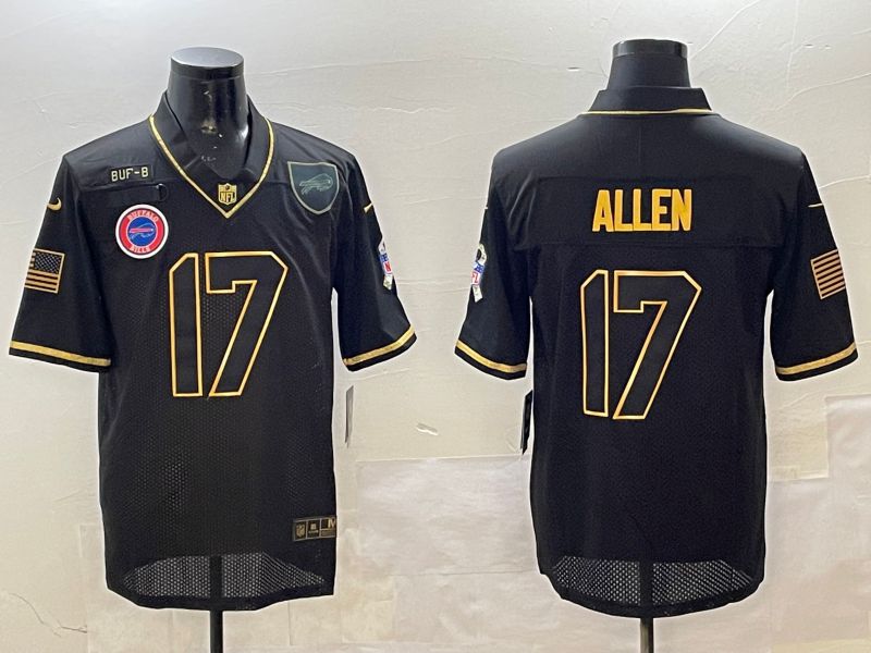 Men Buffalo Bills #17 Allen Black Gold 2025 Nike Limited NFL Jersey style 3->buffalo bills->NFL Jersey